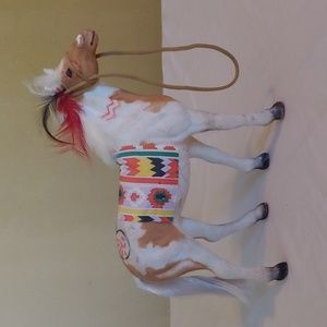 Vintage Toy Plastic Velvet Native American Paint Horse